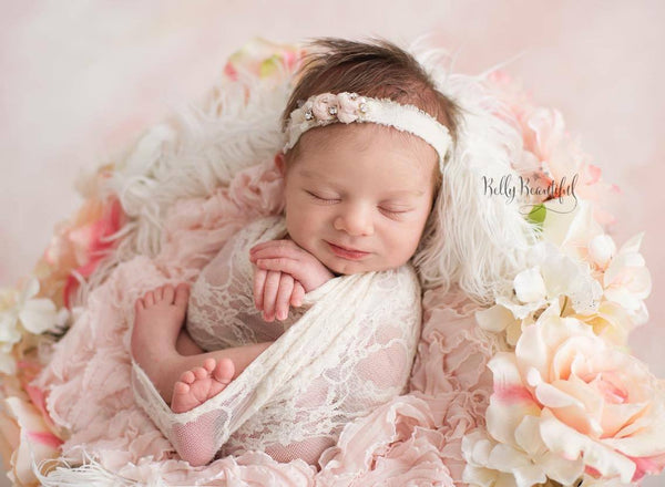 Newborn Lace Wrap • Newborn Photography Prop • Stretch Wrap | Ready to Ship • by Sew Trendy