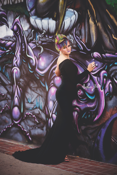 Anita Gown • One Shoulder Gown • Fitted Gown • Pregnancy Gown • Slim Fit Maternity Gown • Wedding Gown • Party Gown • Holiday Dress • by Sew Trendy