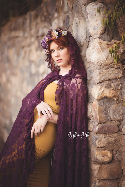 Ophelia Lace Cloak • Lace Cape • Vintage Lace Cloak • Ruffled Lace Cloak • Ruffled Lace Cape • Old Style Shawl • Vintage Cape • Lace Tie