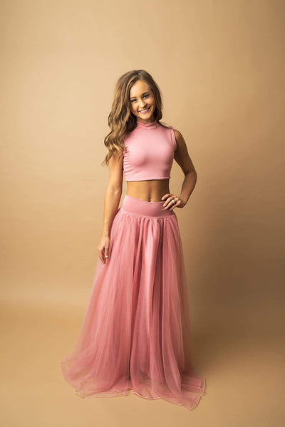 Callyn Tutu Set • Bridal Mesh Skirt and Keyhole crop • Maternity tutu • Princess Tutu • Photo Prop Tutu • by Sew Trendy