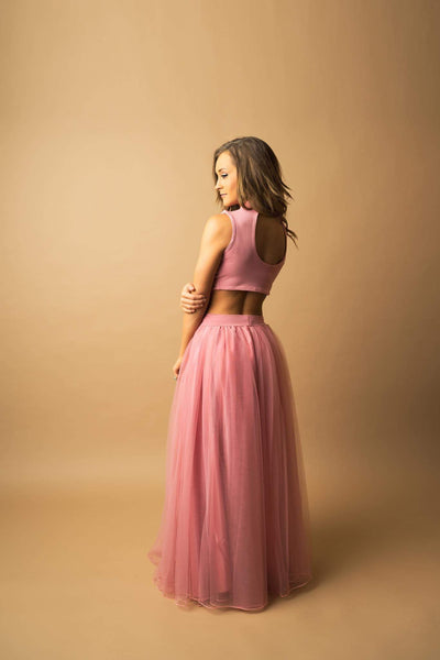 Callyn Tutu Set • Bridal Mesh Skirt and Keyhole crop • Maternity tutu • Princess Tutu • Photo Prop Tutu • by Sew Trendy