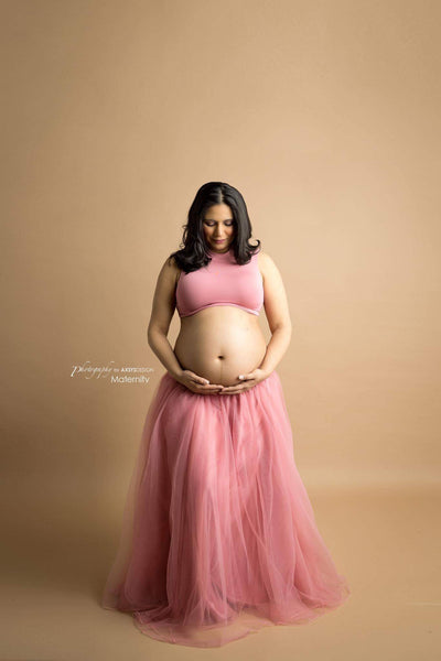 Callyn Tutu Set • Bridal Mesh Skirt and Keyhole crop • Maternity tutu • Princess Tutu • Photo Prop Tutu • by Sew Trendy