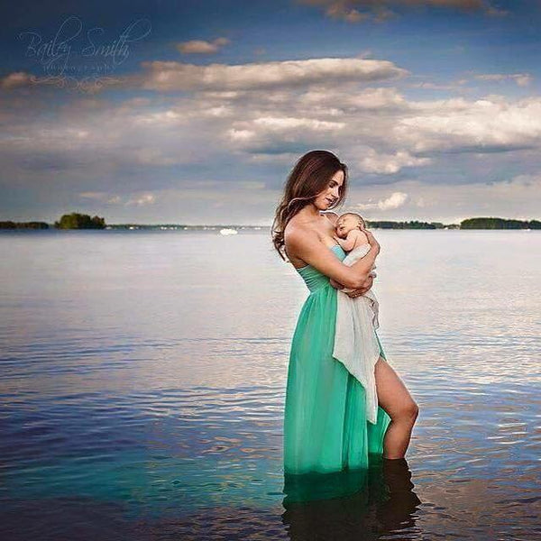 Rachel Gown • Long Flowing Gown • Butterfly Chiffon Gown • Sheer Maternity Gown • Sweetheart Maternity Gown • by Sew Trendy