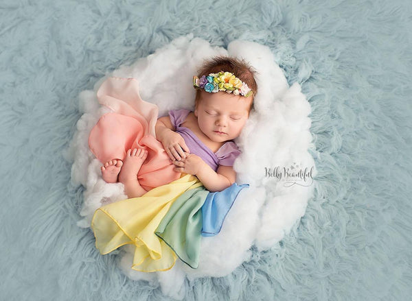 RTS: Destiny Gown Rainbow {pastel tones} Newborn Gown • Ready to Ship | by Sew Trendy