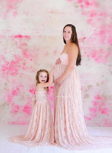 Kylee Gown • Sheer Lace and Chiffon Maternity Gown • Chiffon Maternity Gown • Lace Pregnancy Dress • Maxi Dress • Senior Photos • by Sew Trendy