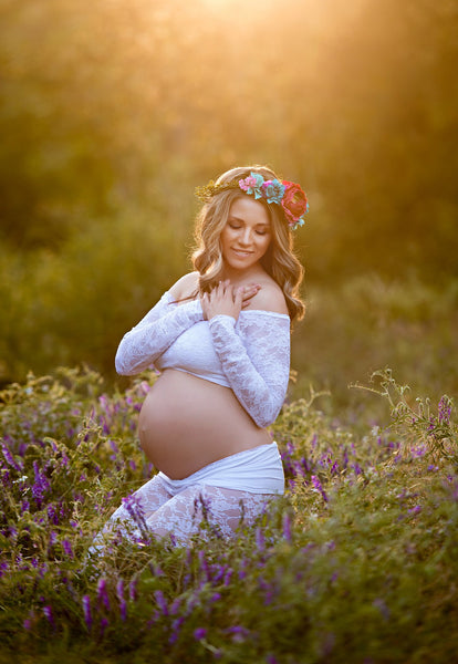 Drew Top • Lace Crop Top • Vintage Lace Maternity Top • Lace Crop Top • Vintage Mama Top • Beautiful Pregnancy Shirt • Bralette • by Sew Trendy