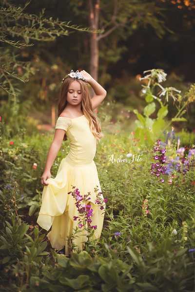 Sammie Gown • Lace Mermaid Style Gown • Chiffon Girls Dress • Flower Girl Gown• by Sew Trendy