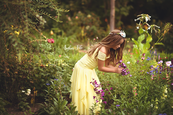 Sammie Gown • Lace Mermaid Style Gown • Chiffon Girls Dress • Flower Girl Gown• by Sew Trendy