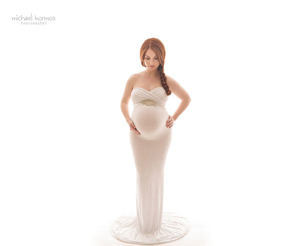 Jessica Gown • Fitted Maternity Gown • Slim Fit Maternity Gown • Sweetheart Neckline Maternity Dress • Maxi Dress • Bridesmaid Dress • by Sew Trendy