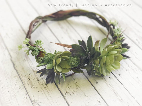 Sedona Crown • Organic Crown • Bohemian Crown • Flower Girl Crown • Wedding Crown • Photo Shoot Crown | Ready to Ship • by Sew Trendy