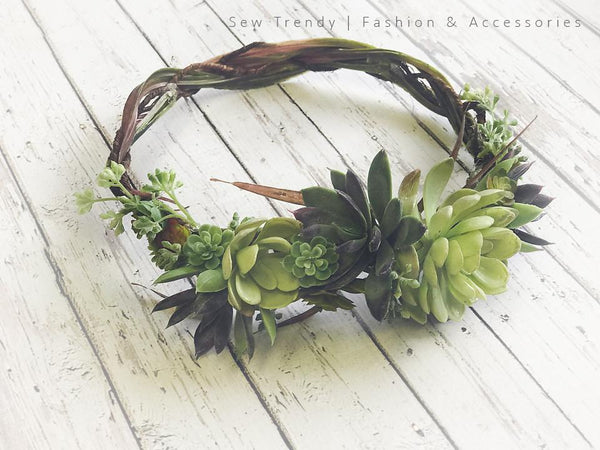 Sedona Crown • Organic Crown • Bohemian Crown • Flower Girl Crown • Wedding Crown • Photo Shoot Crown | Ready to Ship • by Sew Trendy