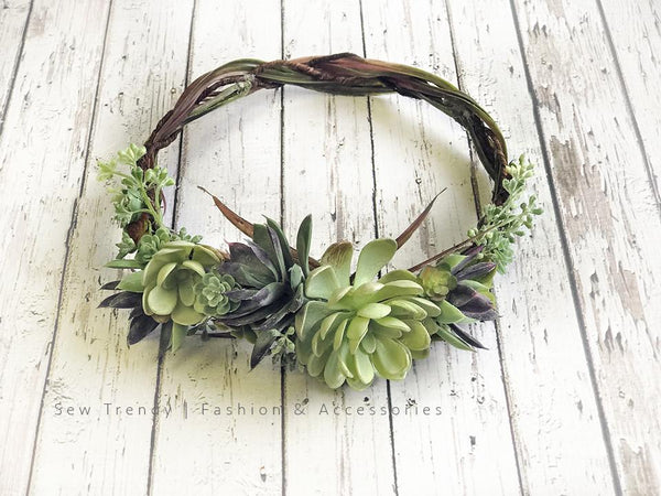 Sedona Crown • Organic Crown • Bohemian Crown • Flower Girl Crown • Wedding Crown • Photo Shoot Crown | Ready to Ship • by Sew Trendy