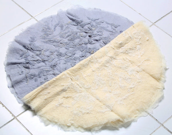 CLEARANCE | Organic Wool Layer • Blue Rain or Ivory • Felted Wool • Newborn Photo Prop | Ready to ship • by Sew Trendy