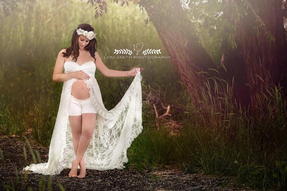 Ashley Gown • Ruffled Lace Maternity Gown • Sweetheart Maternity Gown • Vintage Maxi Dress • Senior Photo Shoot • Bridesmaid Dress • by Sew Trendy