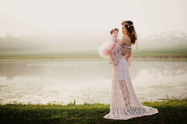 Valerie Gown • Lace Maternity Gown • Vintage Lace Dress • Maternity Lingerie Robe • Vintage Bohemian Dress • Chemise • Nightgown • Nightey • by Sew Trendy