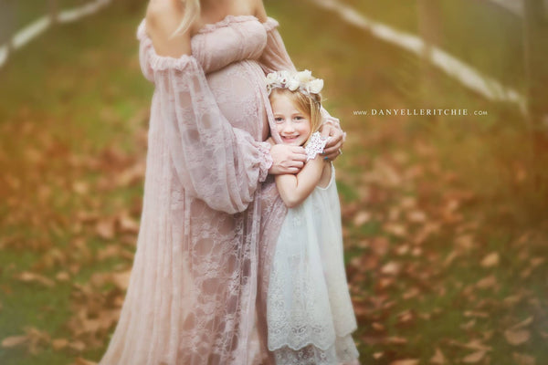 Valerie Gown • Lace Maternity Gown • Vintage Lace Dress • Maternity Lingerie Robe • Vintage Bohemian Dress • Chemise • Nightgown • Nightey • by Sew Trendy