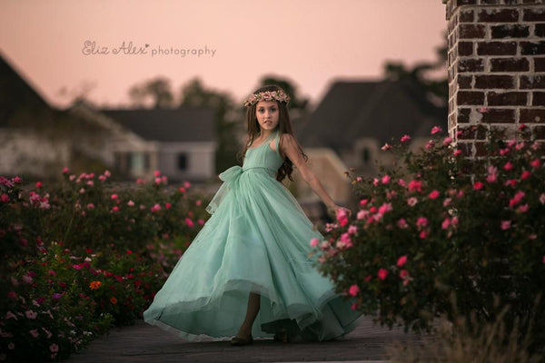 Kassidy Girls Gown • Girls Mesh Infinity Gown • Girls Mesh Tutu • Flower Girl Dress • Princess Photo Shoot • Birthday Dress • by Sew Trendy