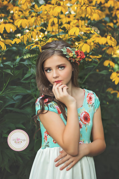 Ainsley Gown • Girls Floral Gown • Hi Low Flower Girls Dress • Girls Hi Low dress • by Sew Trendy