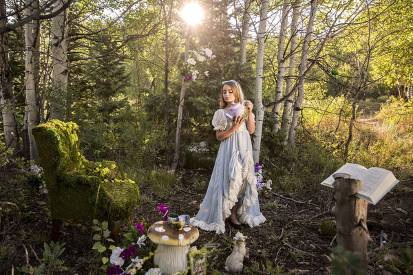 Alice Gown • Girls Vintage Style Ruffled Gown • Girls Dress and Bloomers • Girls Hi Low Dress • by Sew Trendy