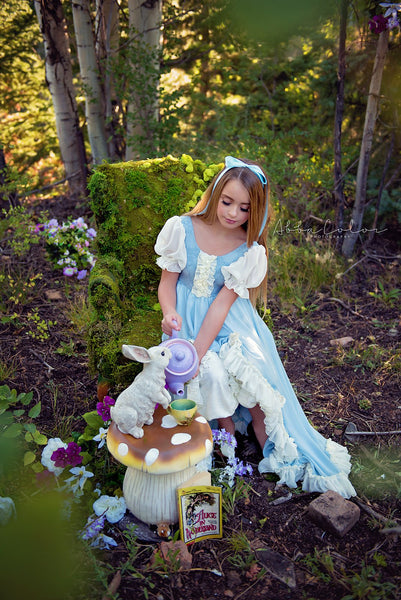 Alice Gown • Girls Vintage Style Ruffled Gown • Girls Dress and Bloomers • Girls Hi Low Dress • by Sew Trendy