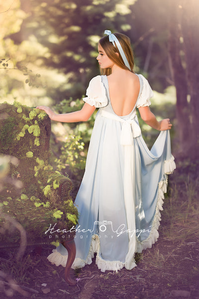 Alice Gown • Girls Vintage Style Ruffled Gown • Girls Dress and Bloomers • Girls Hi Low Dress • by Sew Trendy