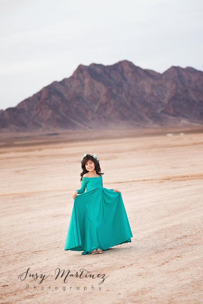 Cynthia Girls Gown • Full Circle Chiffon Skirt • Lace Off the Shoulder Top • Girls Couture • Princess Photo Shoot • Birthday Dress • by Sew Trendy