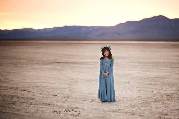 Cynthia Girls Gown • Full Circle Chiffon Skirt • Lace Off the Shoulder Top • Girls Couture • Princess Photo Shoot • Birthday Dress • by Sew Trendy