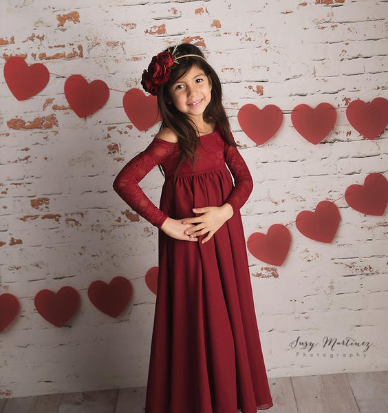 Cynthia Girls Gown • Full Circle Chiffon Skirt • Lace Off the Shoulder Top • Girls Couture • Princess Photo Shoot • Birthday Dress • by Sew Trendy