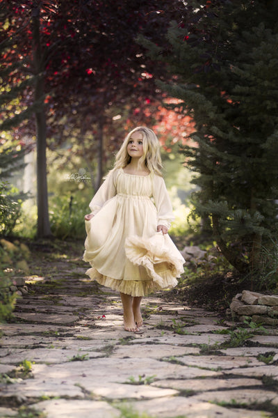 Darling Gown • Girls Vintage Dress • Girls Chemise • Classic Vintage Lace Gown • Ruffle Night Gown • by Sew Trendy