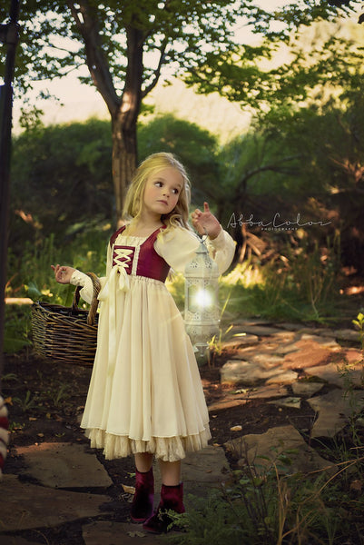 Darling Gown • Girls Vintage Dress • Girls Chemise • Classic Vintage Lace Gown • Ruffle Night Gown • by Sew Trendy