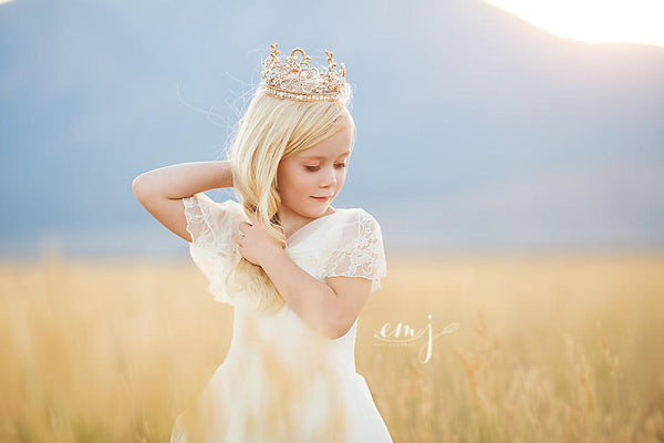 Seraphina Crystal Rose Gold Crown • Rhinestone Crown • Photo Prop | READY TO SHIP • by Sew Trendy