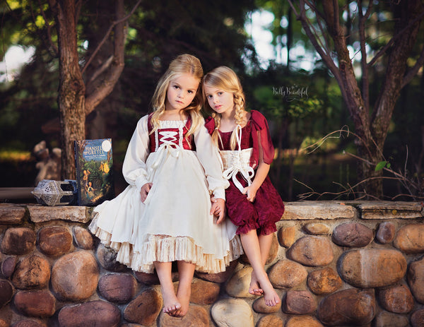 Darling Gown • Girls Vintage Dress • Girls Chemise • Classic Vintage Lace Gown • Ruffle Night Gown • by Sew Trendy