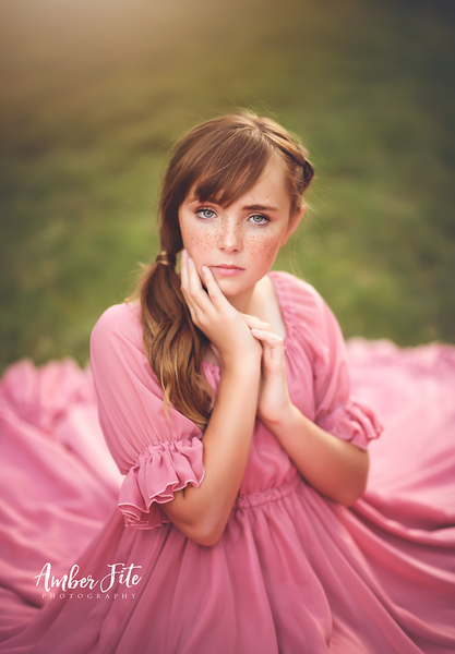 Paulie Gown • Girls Vintage Dress • Girls Chemise • Classic Vintage chiffon Gown • Ruffle Night Gown • by Sew Trendy