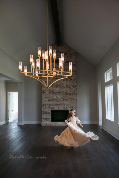 Paulie Gown • Girls Vintage Dress • Girls Chemise • Classic Vintage chiffon Gown • Ruffle Night Gown • by Sew Trendy