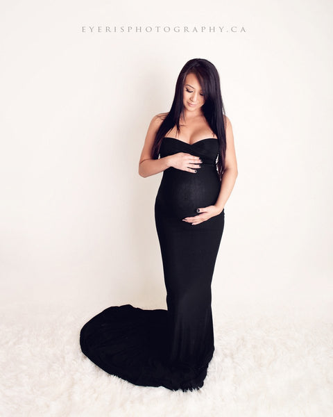 Jessica Gown • Fitted Maternity Gown • Slim Fit Maternity Gown • Sweetheart Neckline Maternity Dress • Maxi Dress • Bridesmaid Dress • by Sew Trendy
