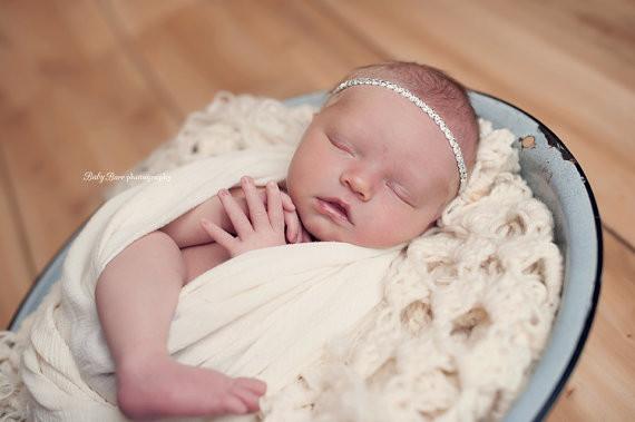 Paige Rhinestone Tie Back • Princess Tieback • Newborn Tieback • Sitter Tieback • Shimmer Tieback • Simple Tieback | READY TO SHIP • by Sew Trendy