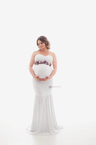 Milena Gown • Soft Knit Maternity Dress • Mermaid Style Gown • Sweetheart Maternity Gown • by Sew Trendy