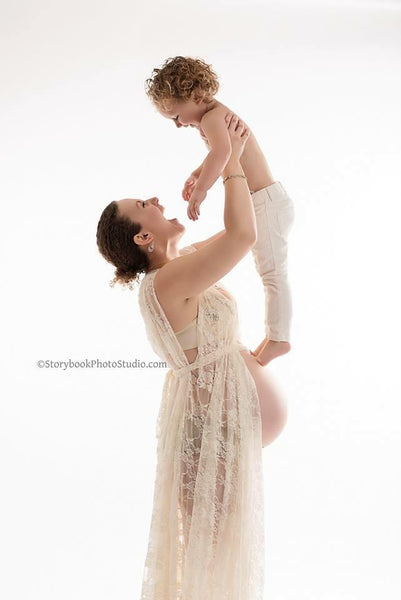 Aphrodite Robe • Vintage Lace Robe • Lace Maternity Robe • Maternity Gown • Robe • Maternity Photos • Pregnancy Robe • Lingerie • Robe Set • by Sew Trendy