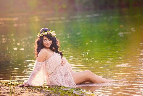 Valerie Gown • Lace Maternity Gown • Vintage Lace Dress • Maternity Lingerie Robe • Vintage Bohemian Dress • Chemise • Nightgown • Nightey • by Sew Trendy