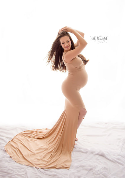 Courtney Gown • Slim Fit Pregnancy Gown • Sweetheart Tank Style Gown • Slim Fit Maternity Gown • Maternity Gown • by Sew Trendy