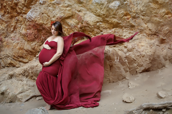 USED Small Angela Gown • Slim Fit Gown • Mermaid Style Maternity Gown • Sheer Maternity Gown • Maternity Photo Shoot Gown • Event Gown • Wedding Dress