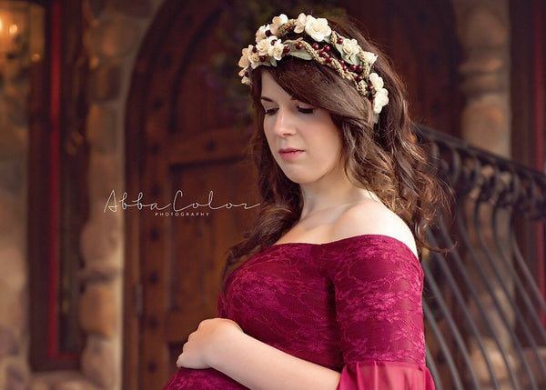 Skyler Crown • Double Band Floral Crown • Grapevine Floral Halo • Maternity Crown • Fall Floral Crown • Autumn Halo | Ready To Ship • by Sew Trendy