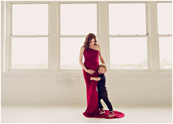 Anita Gown • One Shoulder Gown • Fitted Gown • Pregnancy Gown • Slim Fit Maternity Gown • Wedding Gown • Party Gown • Holiday Dress • by Sew Trendy