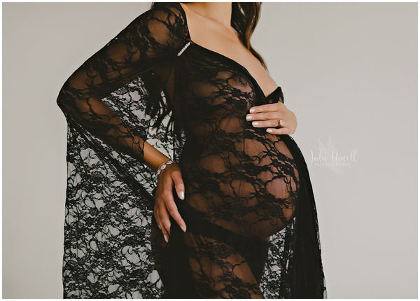 Aphrodite Robe • Vintage Lace Robe • Lace Maternity Robe • Maternity Gown • Robe • Maternity Photos • Pregnancy Robe • Lingerie • Robe Set • by Sew Trendy