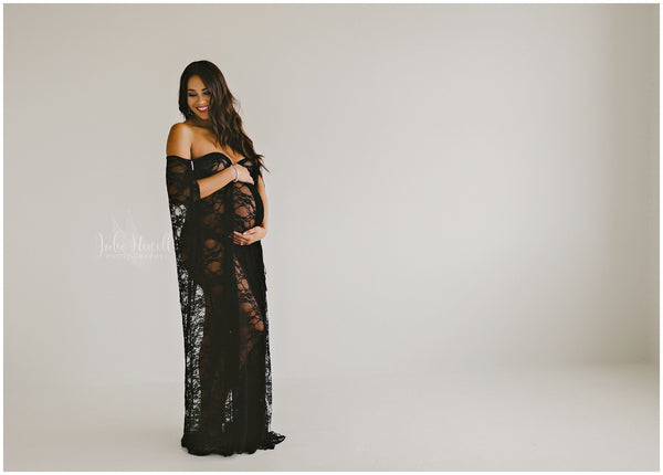 Aphrodite Robe • Vintage Lace Robe • Lace Maternity Robe • Maternity Gown • Robe • Maternity Photos • Pregnancy Robe • Lingerie • Robe Set • by Sew Trendy