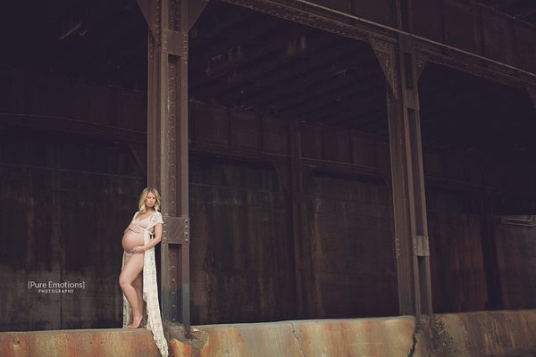 Aphrodite Robe • Vintage Lace Robe • Lace Maternity Robe • Maternity Gown • Robe • Maternity Photos • Pregnancy Robe • Lingerie • Robe Set • by Sew Trendy