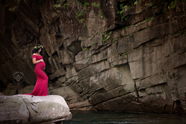 Audrey Gown • Fitted Maternity Gown • Cap Sleeve Maternity Gown • Slim Fit Gown • Sweetheart Style Dress • Bridesmaid Dress • Event Gown • Photo Shoot • by Sew Trendy