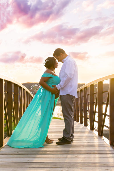 Bailey Gown • Sheer Chiffon Gown • Sweetheart Style Gown • Chiffon Droop Sleeves Maternity Gown • by Sew Trendy