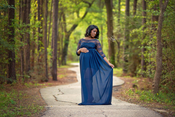 Cindy Gown • Elegant Lace Overlay Gown • Boat Neck and Chiffon Gown • Knit Sweetheart Slip • by Sew Trendy