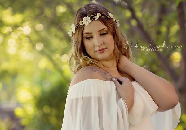 Alanza Crown • Neutral Floral Crown • Grapevine Floral Halo • Maternity Crown • Fall Floral Crown • Autumn Halo | Ready To Ship • by Sew Trendy